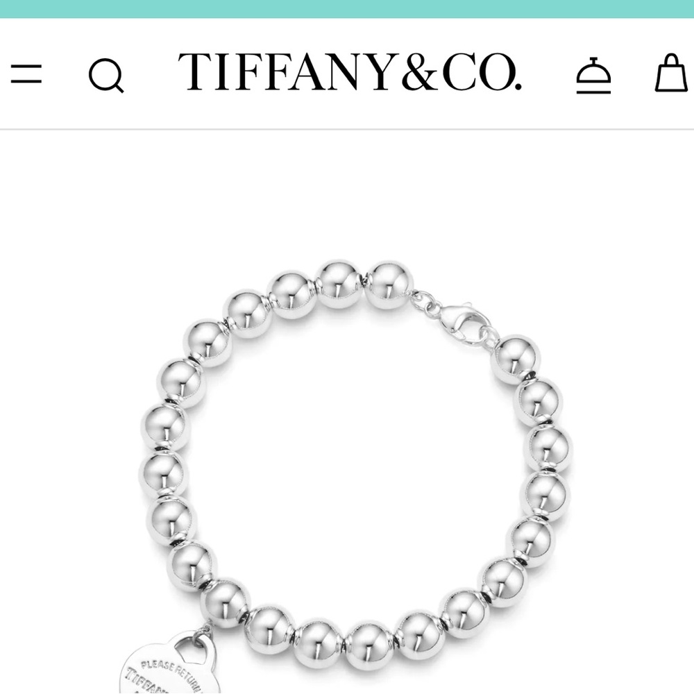 Tiffany 8mm silver ball bracelet, size small.